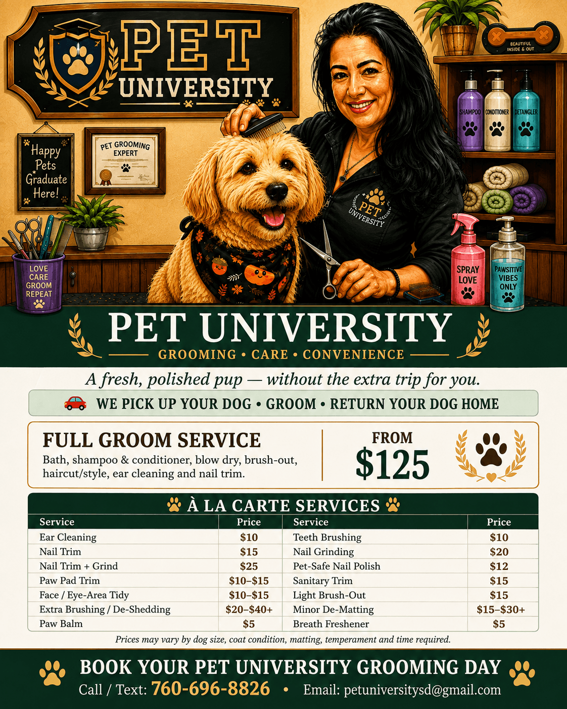 Pet University Short-Hair Fresh & Clean Service flyer